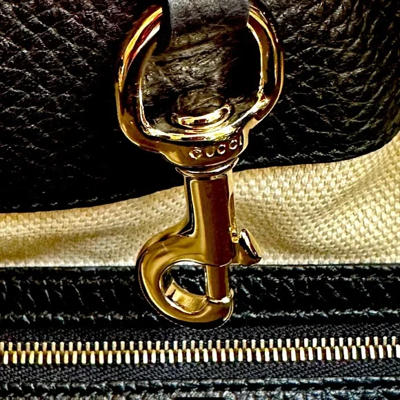 Gucci Soho Medium Black Double Leather Chain Shoulder Bag Tote - Picture 5 of 6